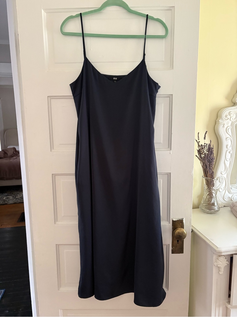 Uniqlo navy ‘satin’ dress size L